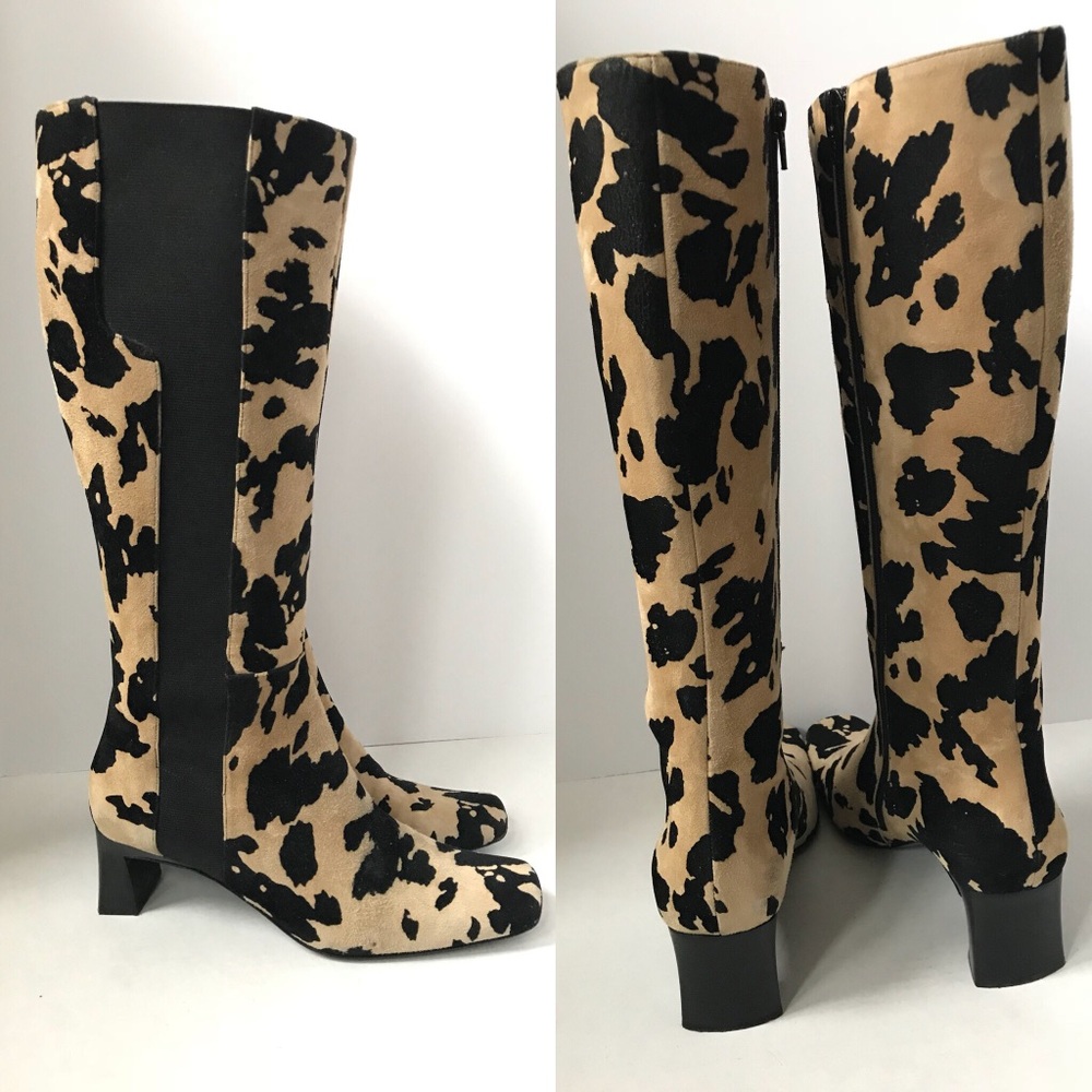 Via Spiga Printed Suede Boots